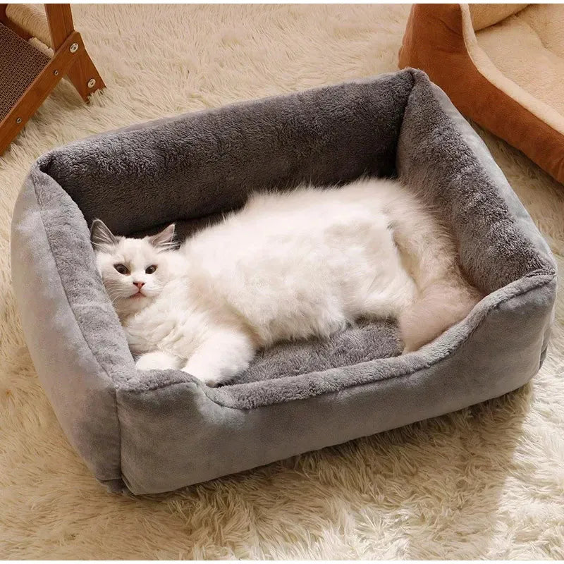 Cat &amp; Dog Square Mat - Winter Warm Plush Pet Bed