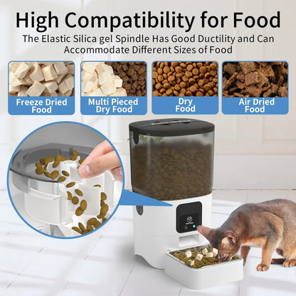 6L Timing Feeder APP Smart Pet Feeder Dog Food Automatic Dispenser with Camera Suitable for Small Cats and Dogs Remote Feeding