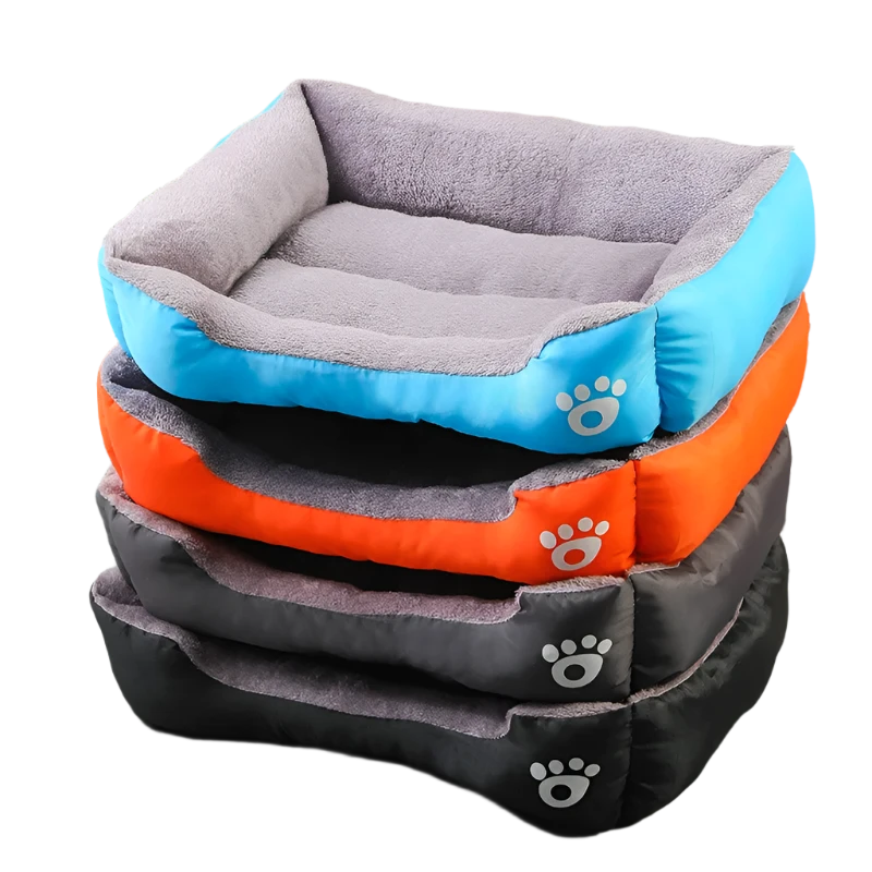 Color Square Winter Soft Pet Bed