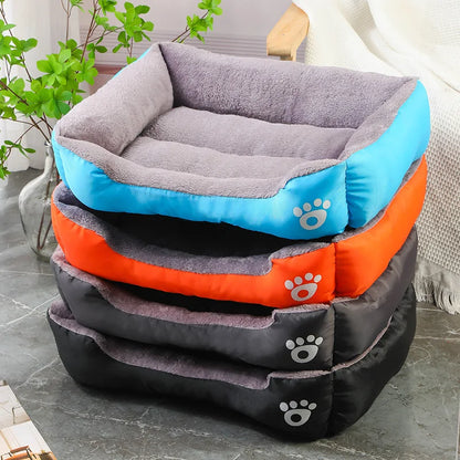 Color Square Winter Soft Pet Bed