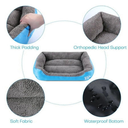 Color Square Winter Soft Pet Bed