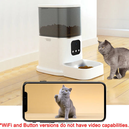 6L Cat Feeder Video Camera Smart Timing Pet Feeder For Cats Dog WiFi APP Intelligent Dry Autom Food Dispenser With Voice Recorde