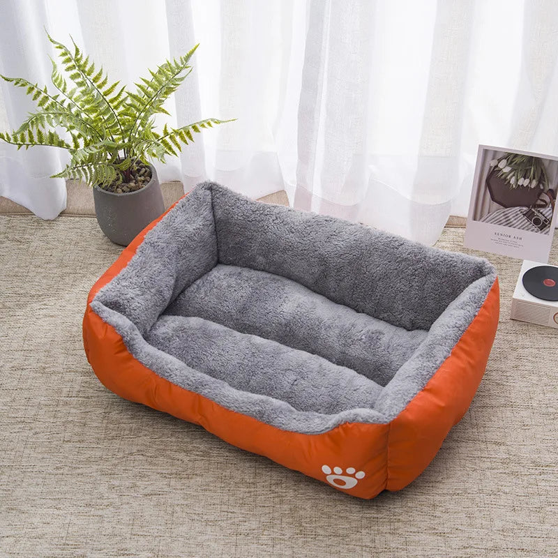 Color Square Winter Soft Pet Bed