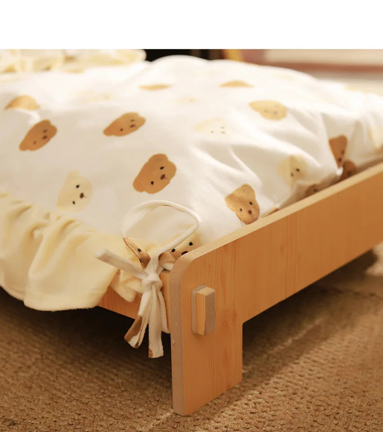 Wooden Elevated Cat Bed Nest