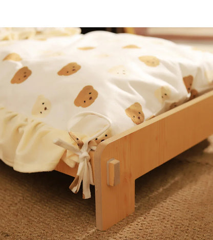 Wooden Elevated Cat Bed Nest