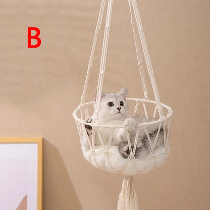 Hand-Woven Cotton Rope Cat Hammock