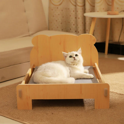 Wooden Elevated Cat Bed Nest