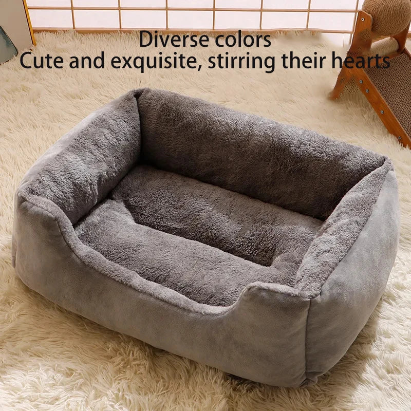 Cat &amp; Dog Square Mat - Winter Warm Plush Pet Bed