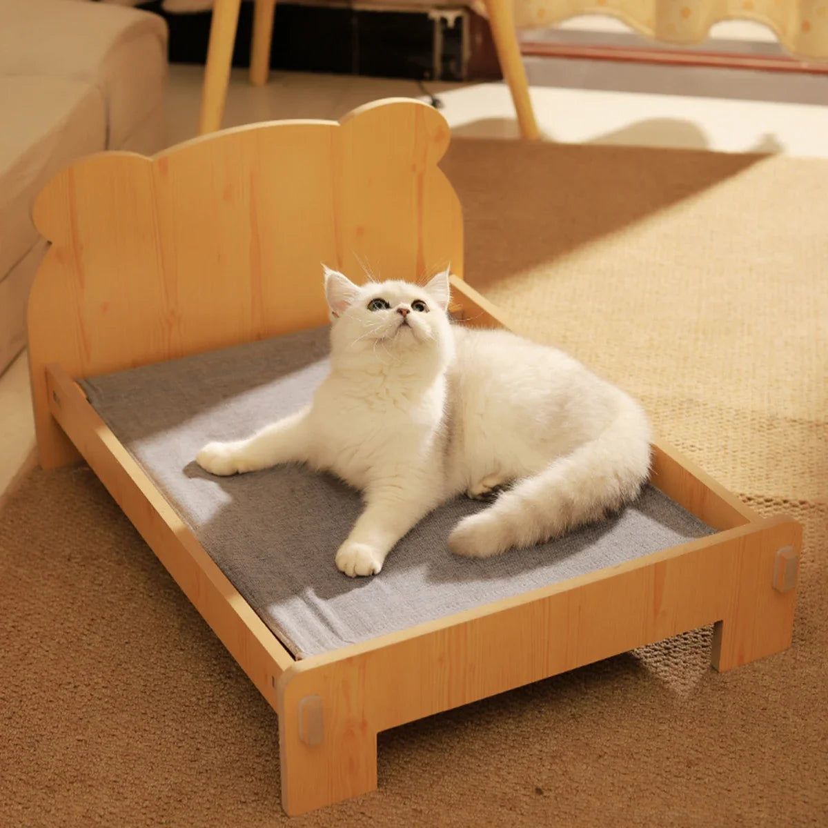 Wooden Elevated Cat Bed Nest