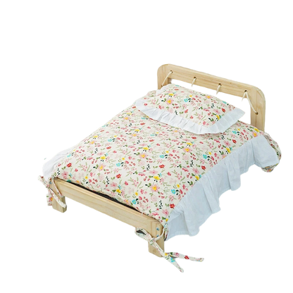 Solid Wood Pet Princess Bed - Four Seasons Detachable Cat and Dog Bed