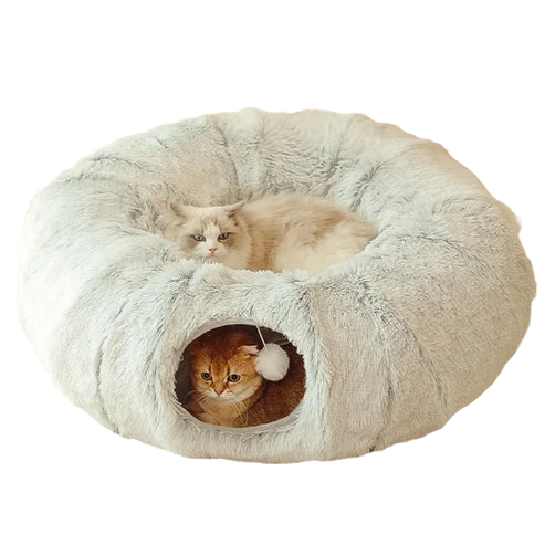 Plush 2 in 1 Cat Tunnel Bed