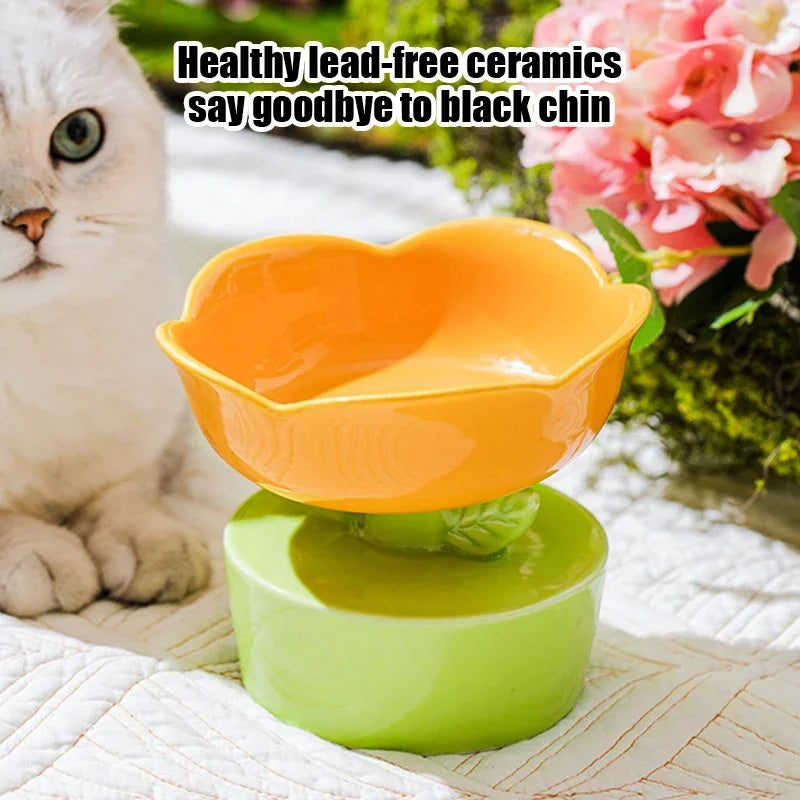 Ceramic Flower Pet Bowl