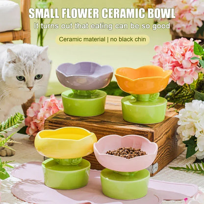 Ceramic Flower Pet Bowl