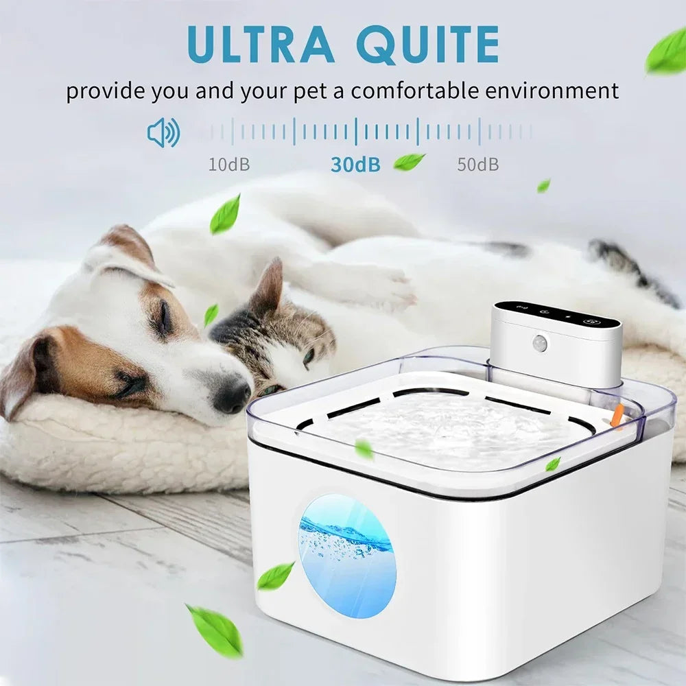 3L Automatic Cat Water Fountain USB Cable/Battery Operated Smart Sensing Sensor Dog Cat Dispenser Pet Cats Drinker with Filter