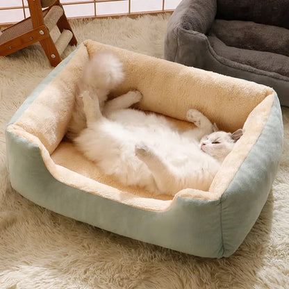 Cat &amp; Dog Square Mat - Winter Warm Plush Pet Bed