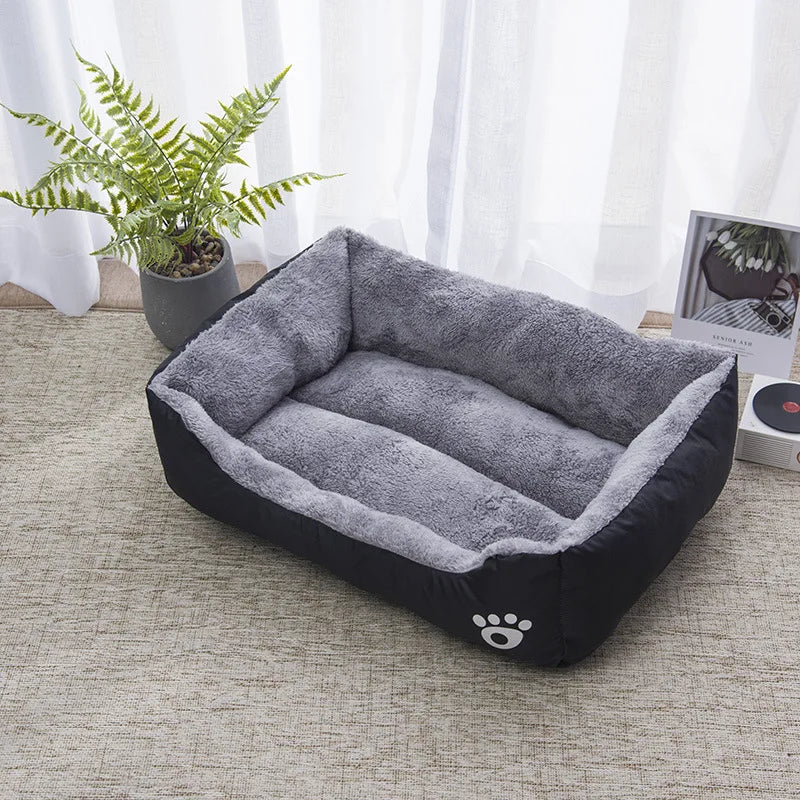 Color Square Winter Soft Pet Bed