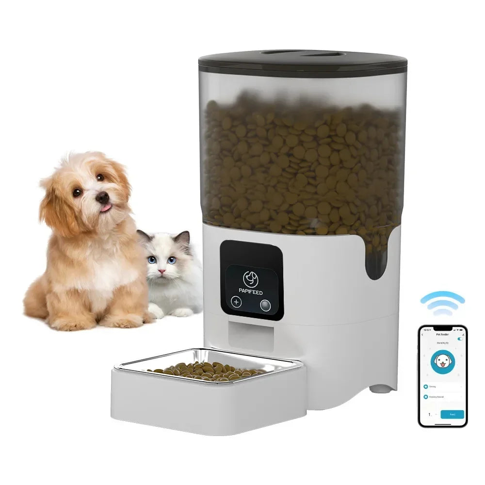 6L Timing Feeder APP Smart Pet Feeder Dog Food Automatic Dispenser with Camera Suitable for Small Cats and Dogs Remote Feeding