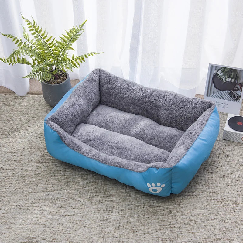 Color Square Winter Soft Pet Bed