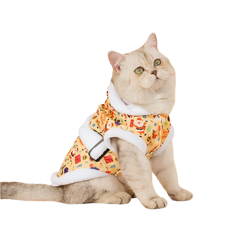 Christmas Cartoon Print Pet Hoodies for Cats &amp; Dogs