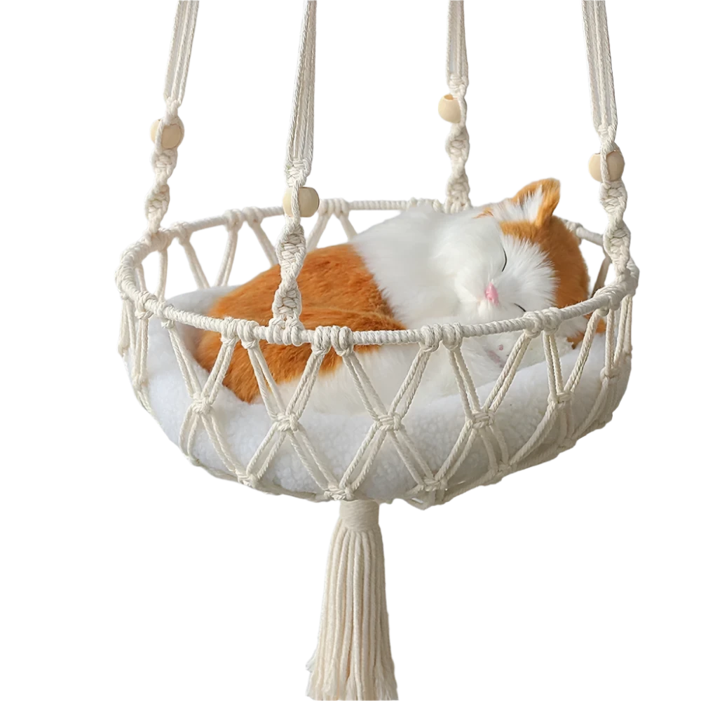 Hand-Woven Cotton Rope Cat Hammock