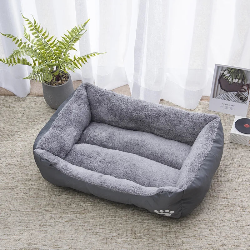 Color Square Winter Soft Pet Bed