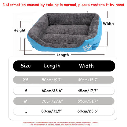 Color Square Winter Soft Pet Bed