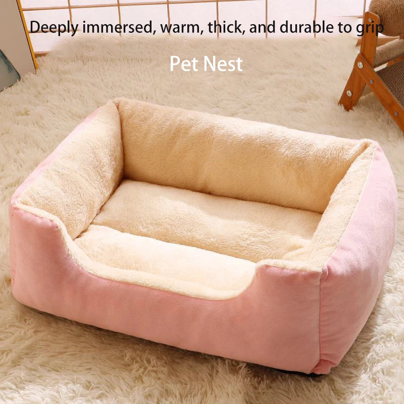 Cat &amp; Dog Square Mat - Winter Warm Plush Pet Bed